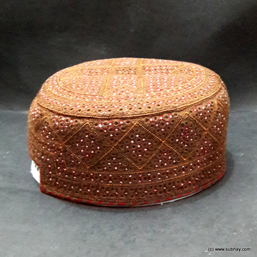 Brown Color Chakki Sindhi Cap / Topi (Hand Made) MKC-717